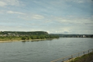 The line follows the river bank very closely along this stretch of the Rhine...