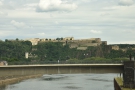 ... while Ehrenbreitstein Fortress looms on top of the cliffs on the far bank of the Rhine.