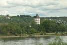 ... on the other bank of the Rhine. The tall, white tower is part of Johanniskirche, while...