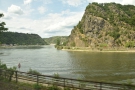 The view back as we round the curve in the Rhine, with Burg Katz in the distance.