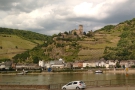 A parting view of Burg Gutenfels and the town of Kaub.