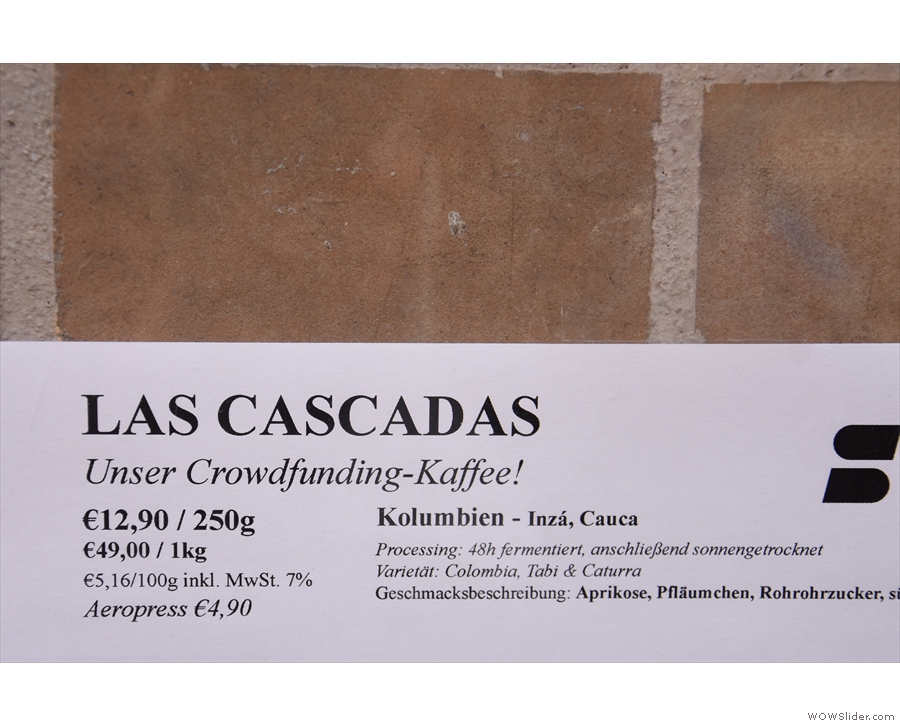 However, I didn't leave empty handed. I had the batch brew filter (the Las Cascadas)...