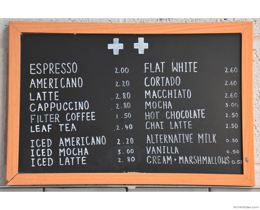 The menu, meanwhile, is straightforward, the same blend used for espresso and filter.