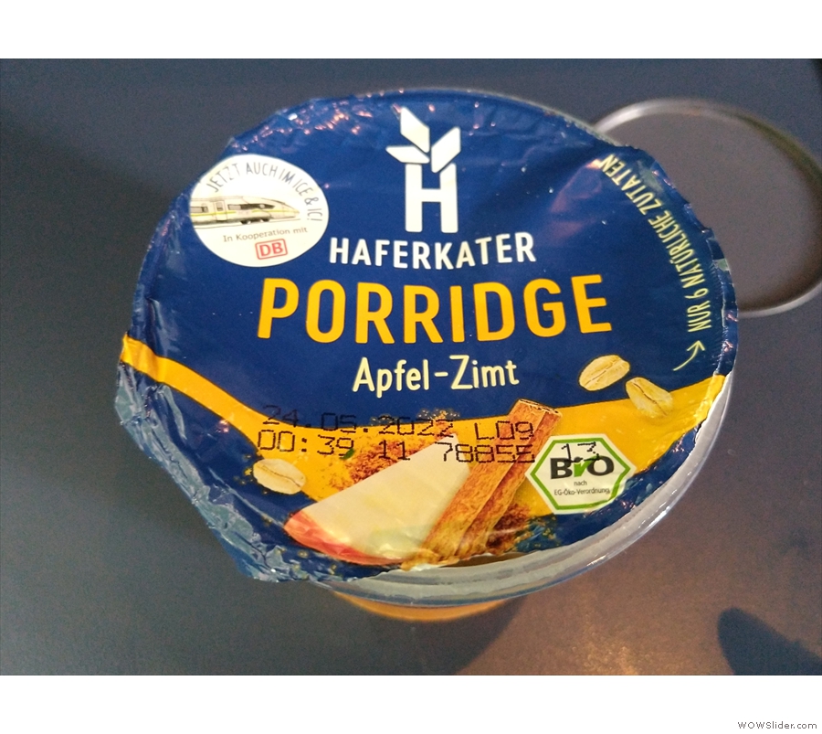 ... in my Global WAKEcup. Sadly the porridge was not as appetising as the picture!
