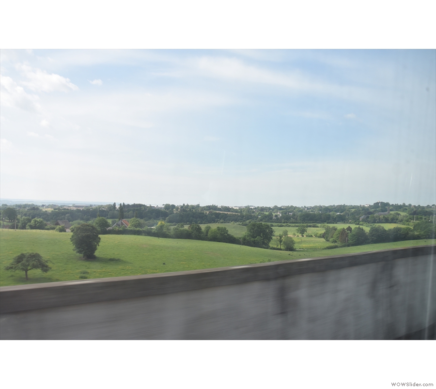 Welcome to Belgium, as we speed through the countryside on the high-speed line.