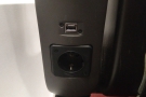 Power (European outlet and USB plug) is well placed on the back of the seat in front.