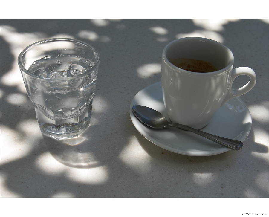 ... for a shot of the guest espresso, served with a glass of water (still or sparkling).