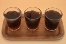 I started with the filter flight: a glass of the three different coffees, all as filters...