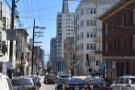 ... while this is the view downhill, past the Transamerica Pyramid to the bay.