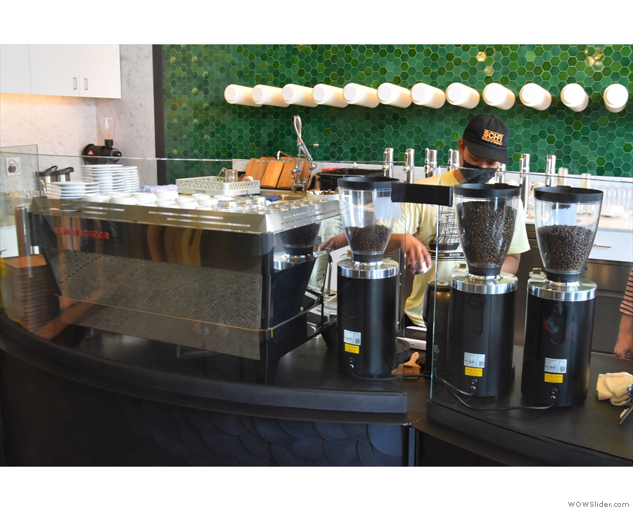 Espresso is via the La Marzocco along the counter to the left... 