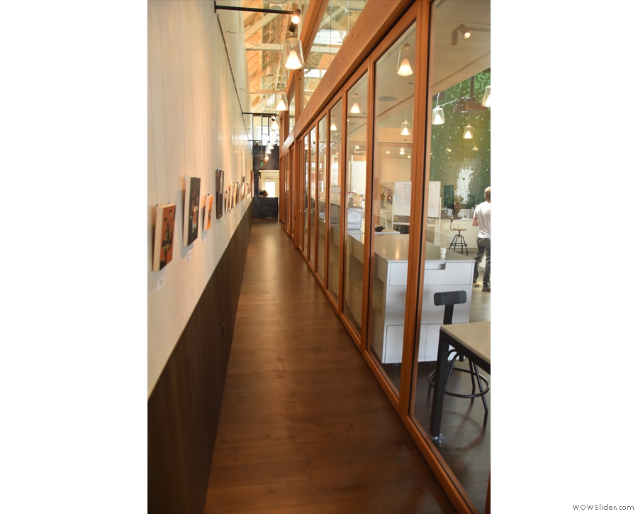 Let's take a quick look at the lab and tasting room, accessed via this long corridor.
