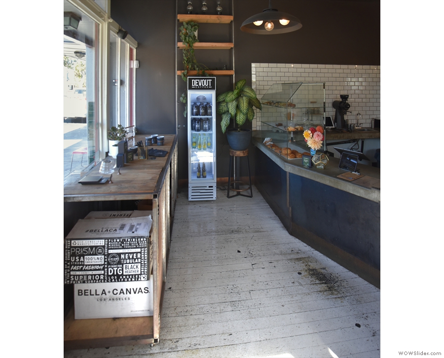 ... the gap between counter and windows leads to a fridge stocked with cold brew.