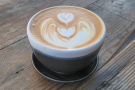 ... while my friend Richard had a latte, with much better latte art than my cappuccino.