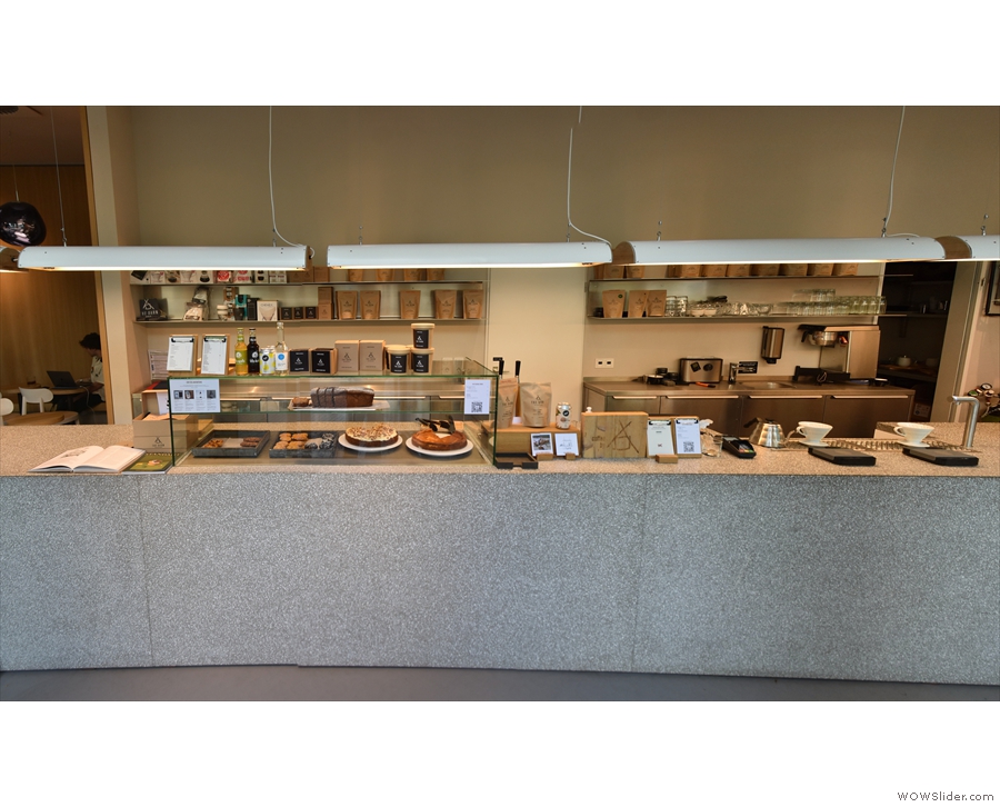 The counter greets you as you step inside.
