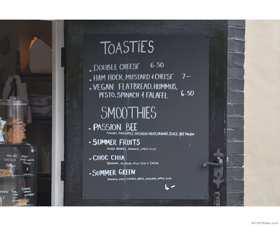 Toasties and smoothies are on the inside of the hatch...