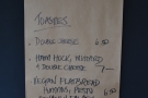 These days, Canopy does a selection of toasties, shown here in a roll-of-paper menu.