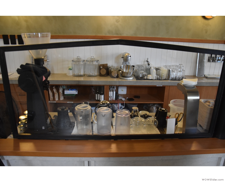 Finally, towards the back, is the pour-over station, opposite which...