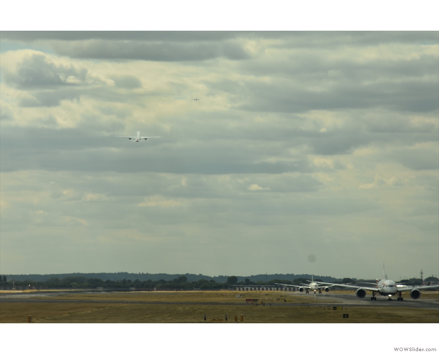 As we went past, ready to get into position behind the Airbus, the British Airways flight...