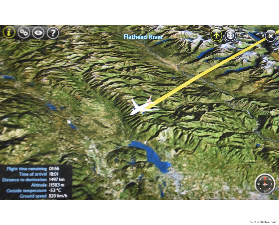 The local area in more detail. That's Whitefish Lake directly below the plane.