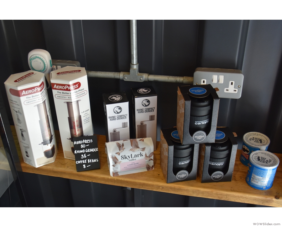 There's also a small range of coffee kit and retail bags of coffee.