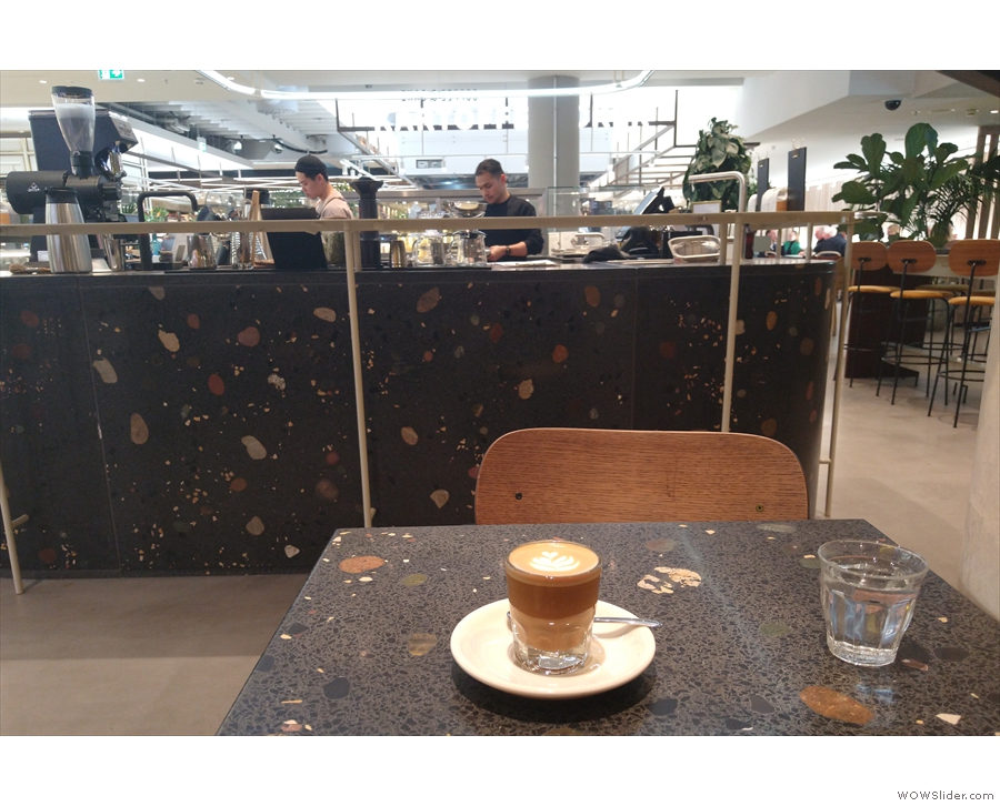 ... while the day after that, I finally got to linger, having a cortado...