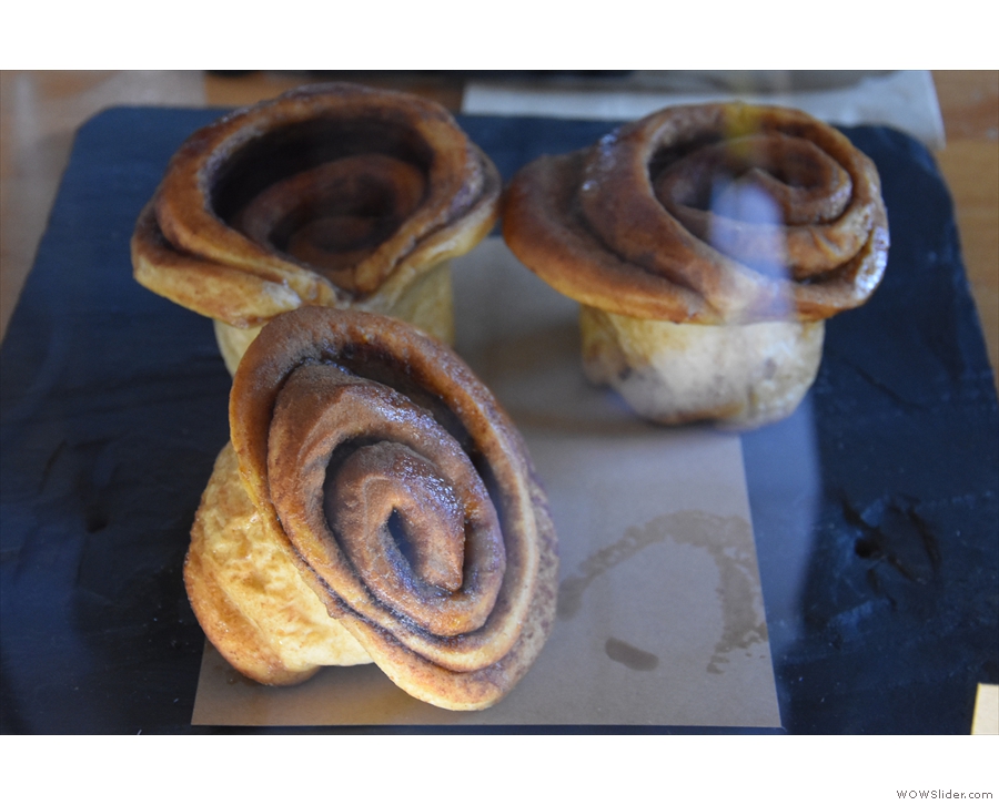 ... which include these tempting cinnamon swirls. I'm kicking myself for not having had one.