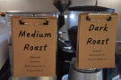 ... next to the two grinders with a choice of medium and dark roasts.