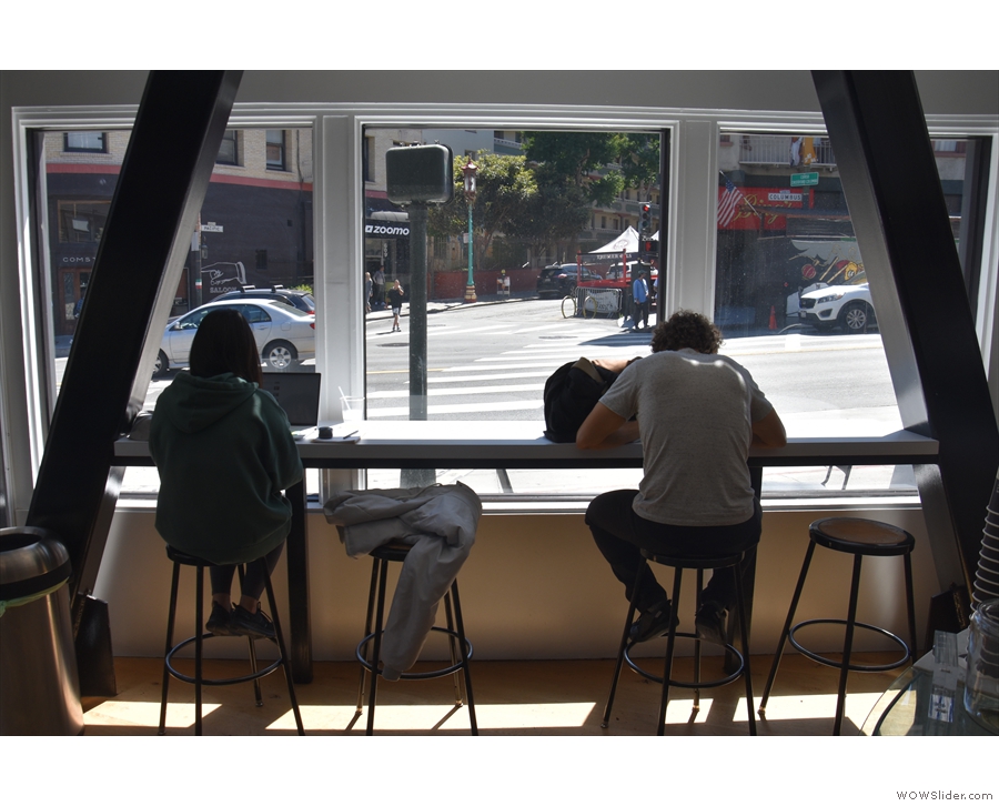 ... both sides of the counter. Each set of windows has its own four-person window-bar.