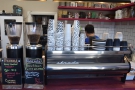 Nomad is a multi-roaster, the choice of beans displayed in front of the grinders. During...