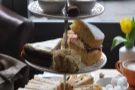 This is what we should have had instead of lunch: afternoon tea, complete with sandwiches and cake. Next time...