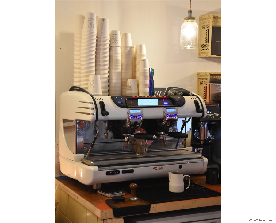 ... and the La Spaziale S40 espresso machine on a separate work area behind.