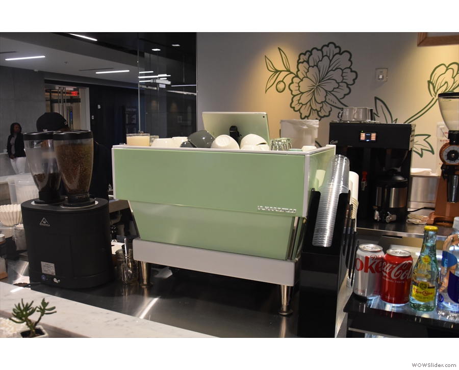 ... is at the back, while all the espresso drinks come from this La Marzocco Linea.