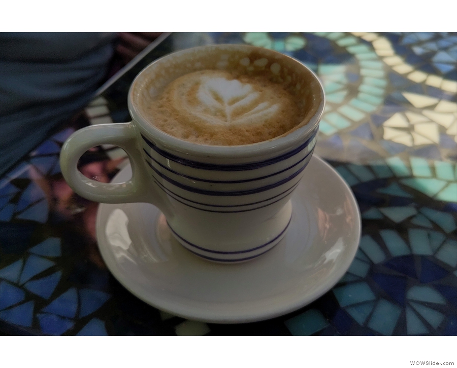 I only managed to capture my coffee on camera, first a cortado from the first visit...