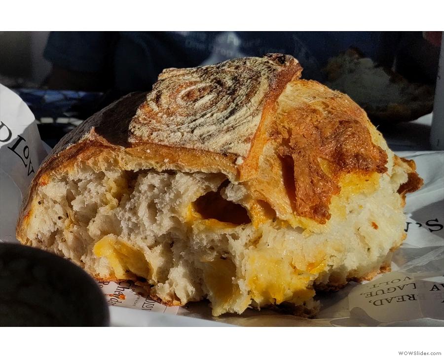 ... this Cheddar pepper loaf, which we ate in the garden. On our return, we arrived...