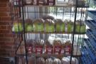 ... while on the other side of the door, prepacked loaves are for sale.