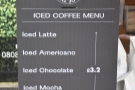 Meanwhile, the iced drinks are above that. Again, I like the pricing structure.