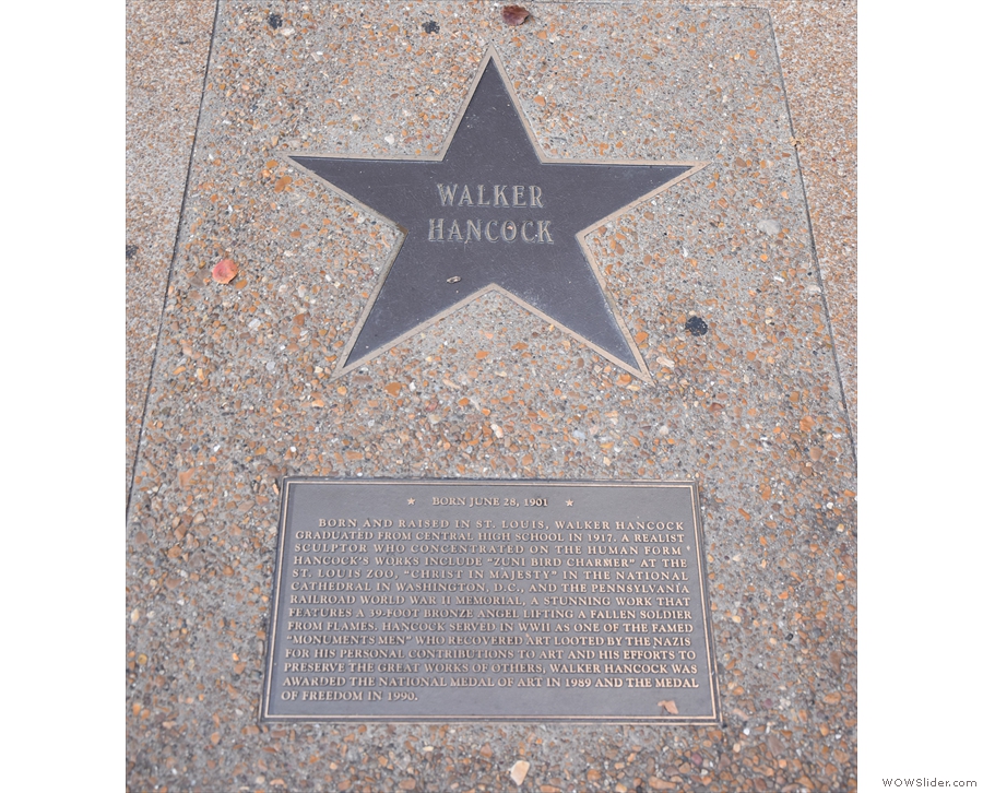 As an aside, the star on the pavement is just one of many in the Delmar Loop.
