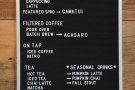 ... with a summary menu board on the wall with the most common items.