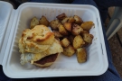 We were there for lunch, so I had the egg biscuit with potatoes.