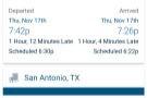 Despite the delay, the Amtrak app was still showing us arriving on time in San Antonio!