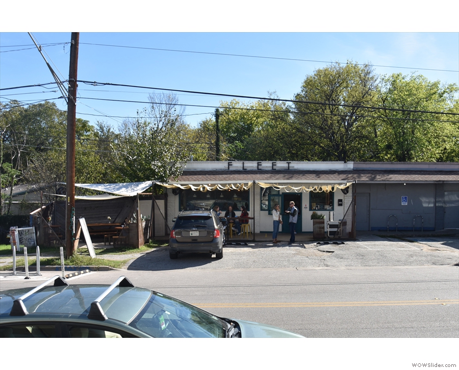 On the south side of Webberville Road in East Austin, it's Fleet Coffee,