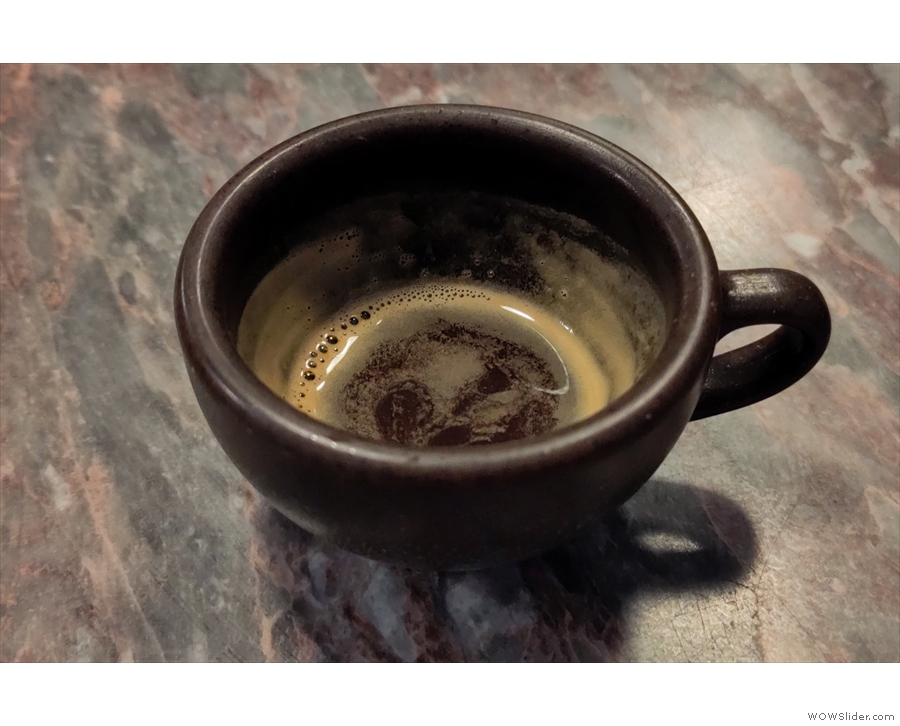 ... when I also tried a split shot of espresso in my Kaffeeform cup.
