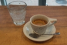 I was back at lunchtime for a quick espresso. Served with a glass of water, I opted for... 