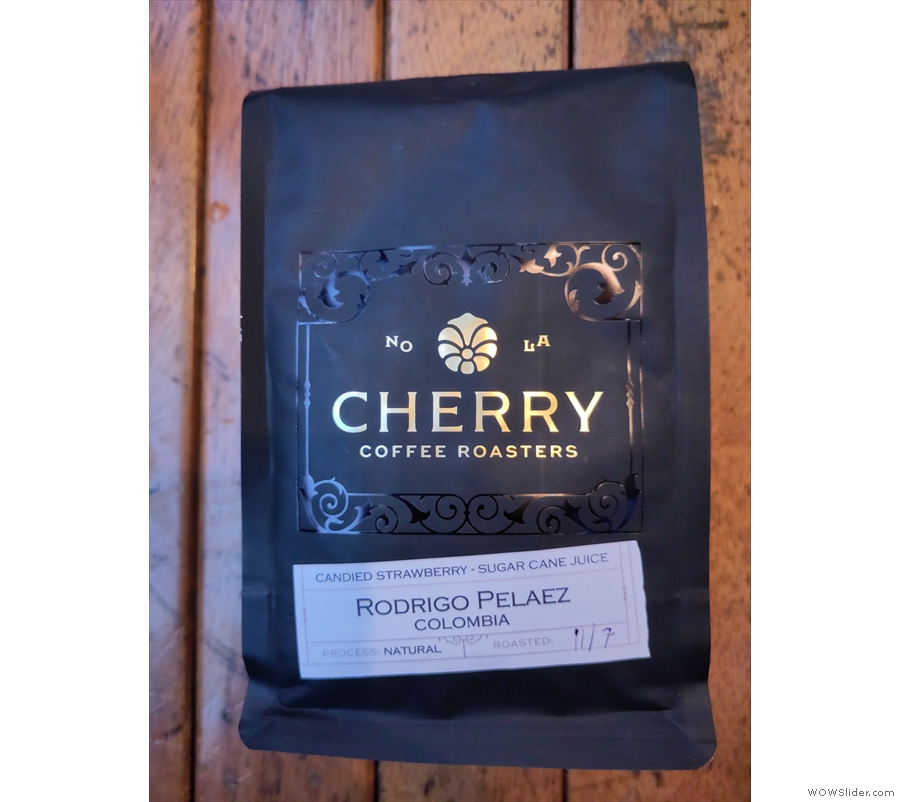 ... while I bought a bag of this naturally-processed Rodrigo Pelaez from Colombia.