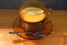 I had this interesting Colombian Gesha, served as an espresso. There are two cups...
