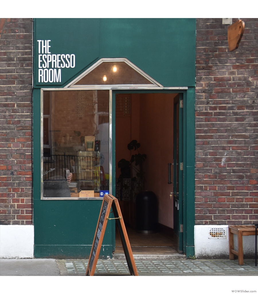 The Espresso Room, Great Ormond Street, providing coffee to go (or to sit outside).