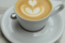 I had a cappuccino at Intelligentsia, Post Office Square, made with the Black Cat Blend.