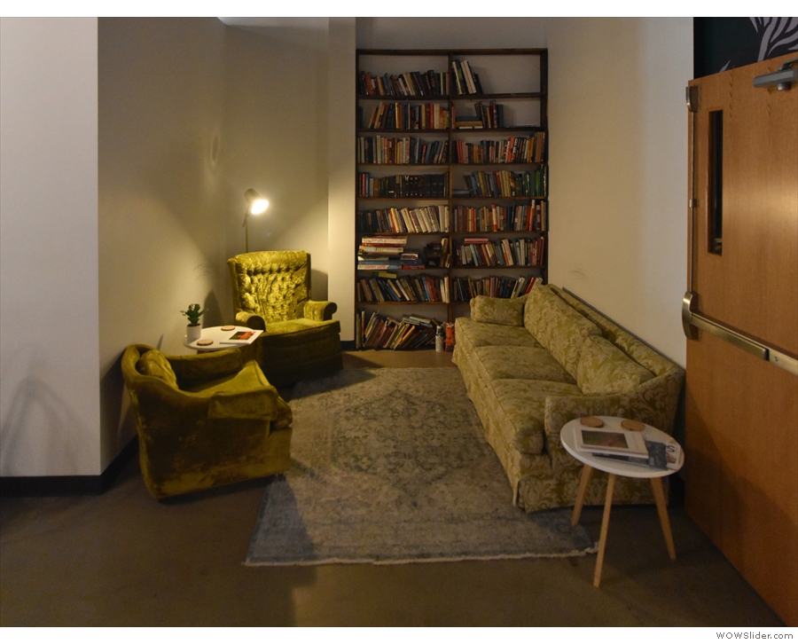 ... out this awesome library nook at the back on the left. It all looks very comfy.