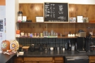 Filter coffee is at the back of the counter, with both batch brew and pour-over.