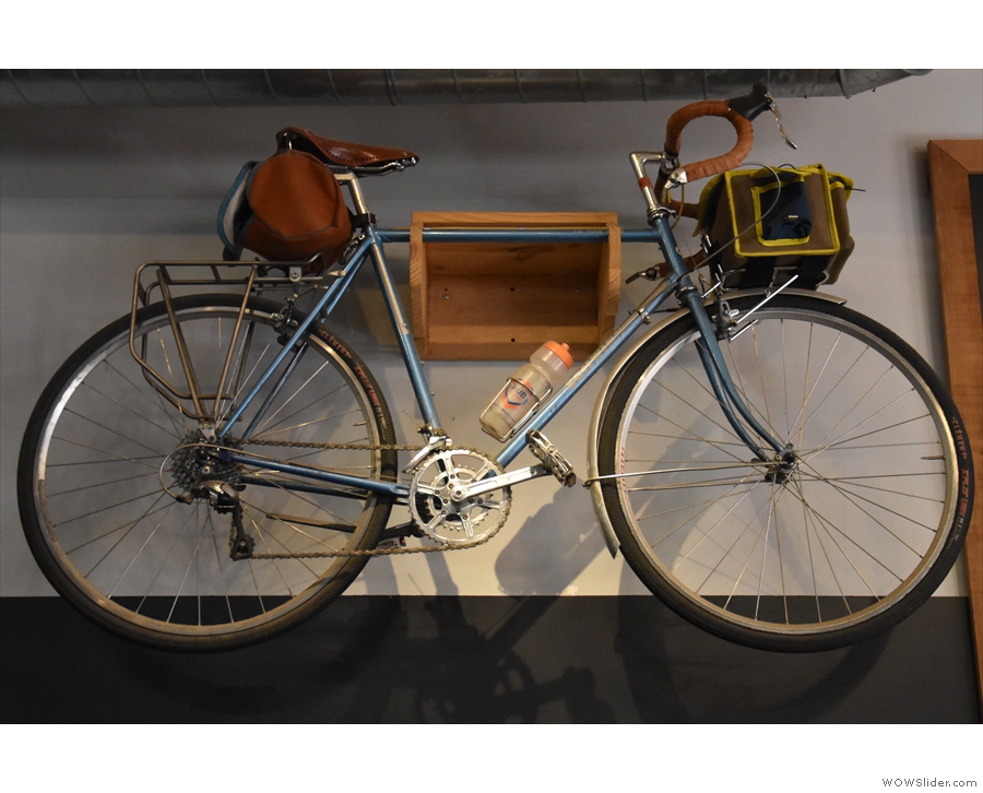 Velo, as the name suggests, has several bicycles around the store, including this one.